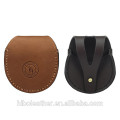 Custom Logo Genuine Leather Reel Case, Leather Bag For Fly Fishing Tackle